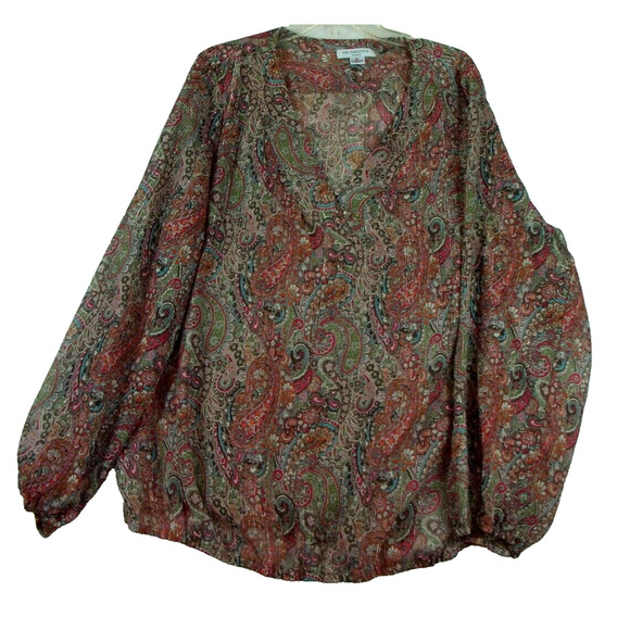 Liz Claiborne Womens Sheer Boho Top w/ Camisole Fairy Grunge Dark Cottagecore 3X - Picture 1 of 8